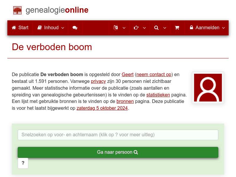 Screenshot van website