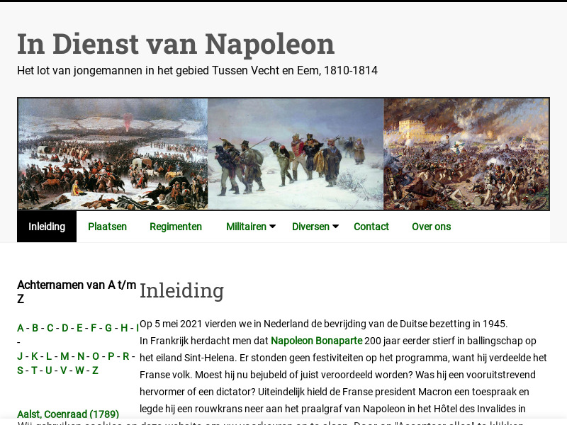 Screenshot van website