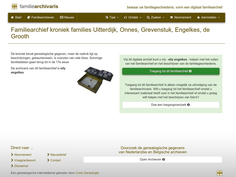 Screenshot van website