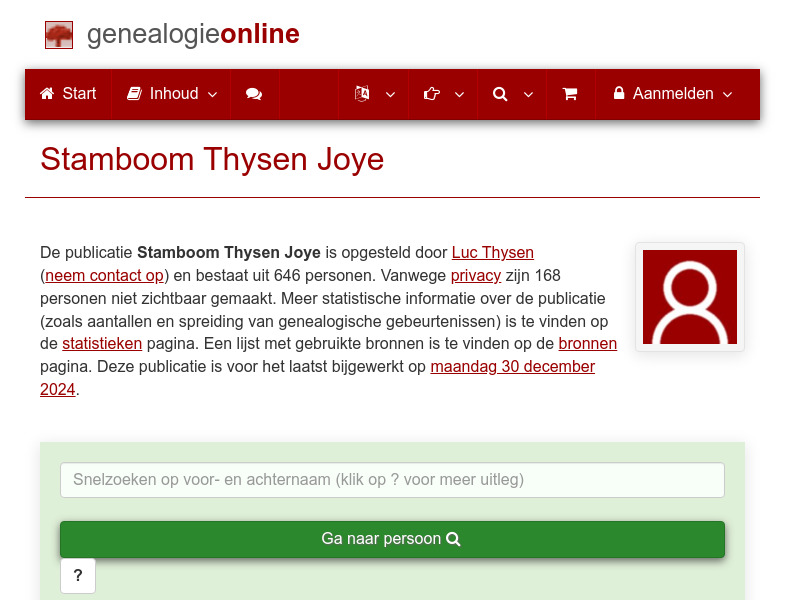 Screenshot van website