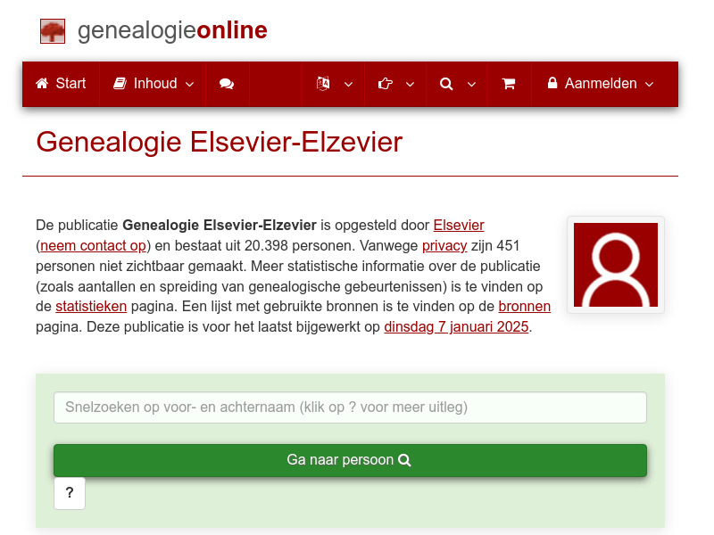 Screenshot van website