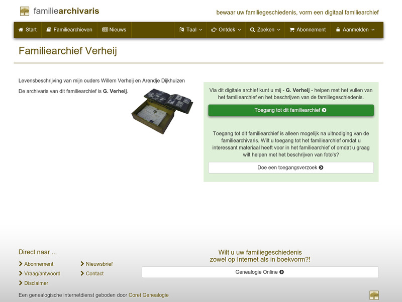 Screenshot van website