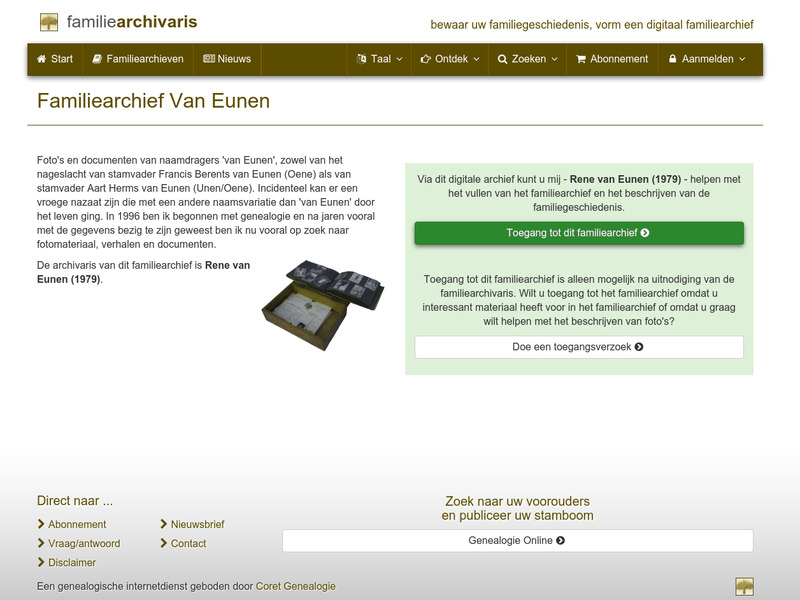 Screenshot van website