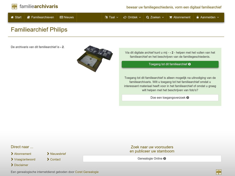 Screenshot van website