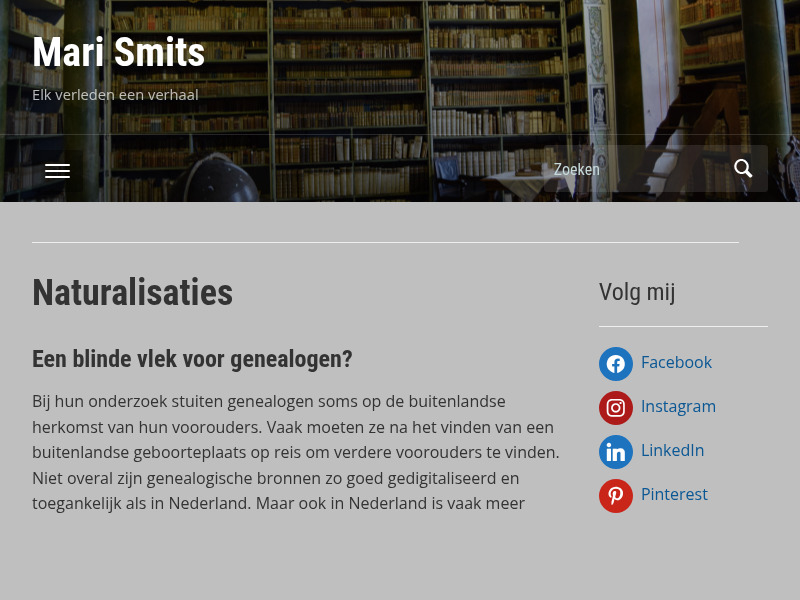 Screenshot van website