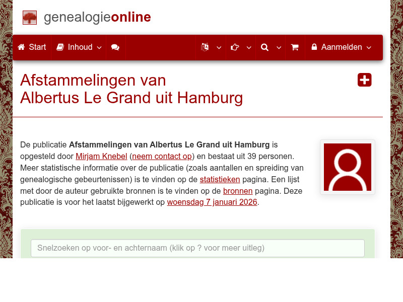 Screenshot van website