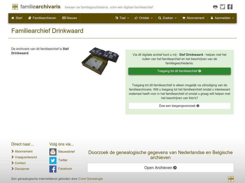 Screenshot van website