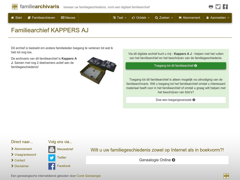 Screenshot van website