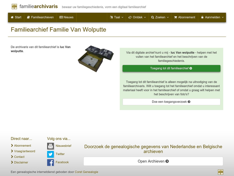 Screenshot van website