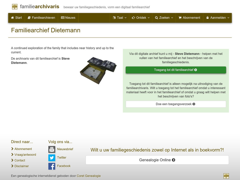 Screenshot van website