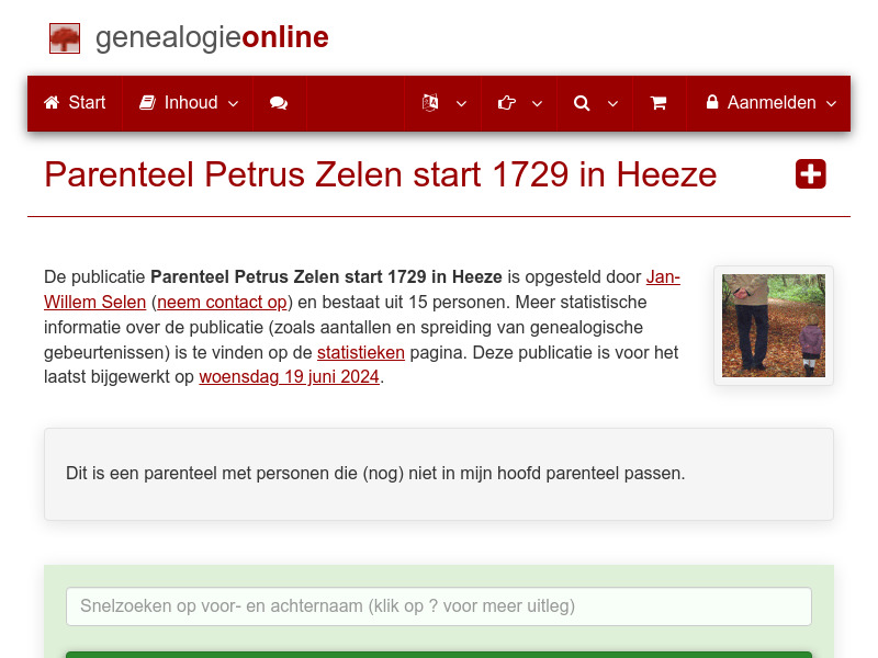 Screenshot van website