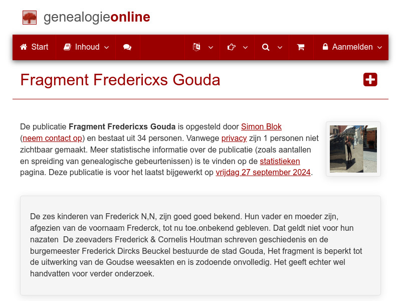 Screenshot van website