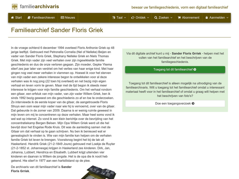 Screenshot van website