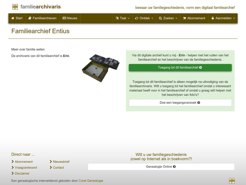 Screenshot van website