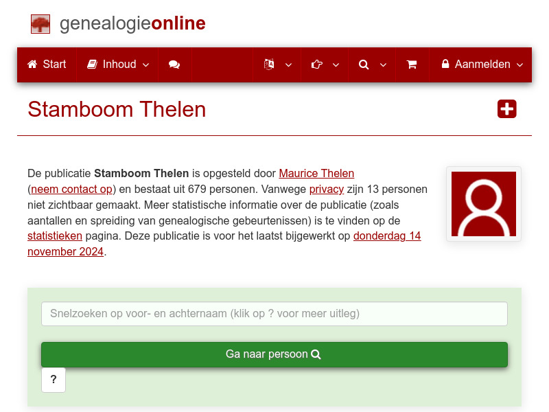 Screenshot van website