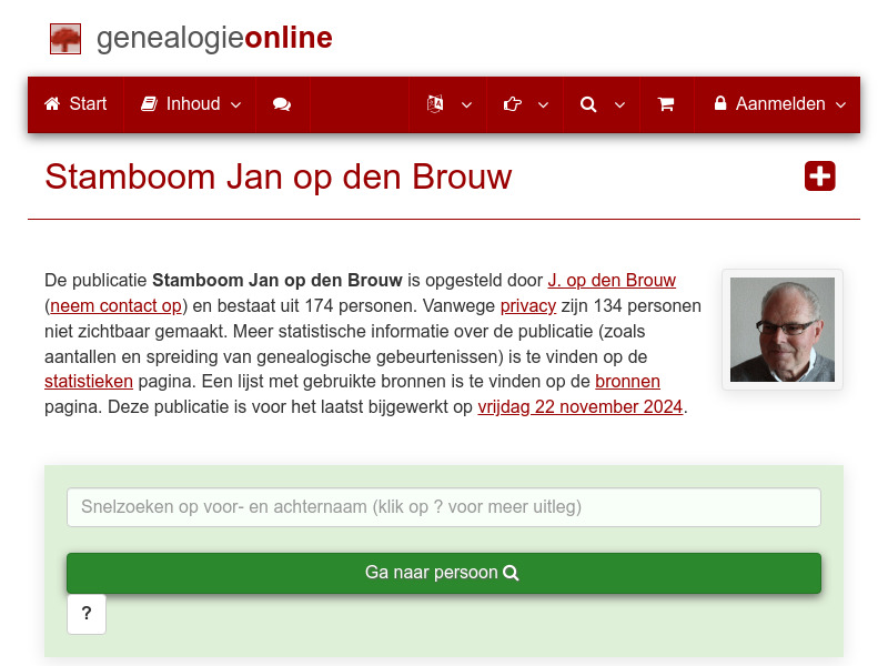 Screenshot van website