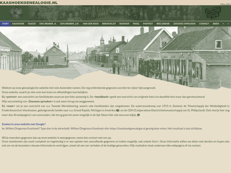 Screenshot van website