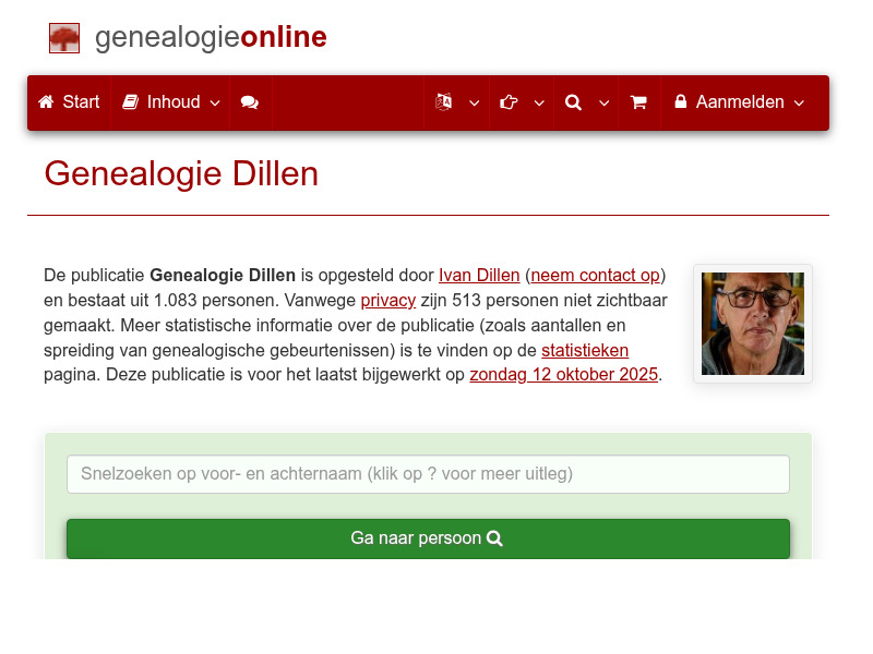Screenshot van website