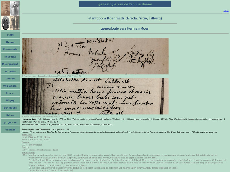 Screenshot van website