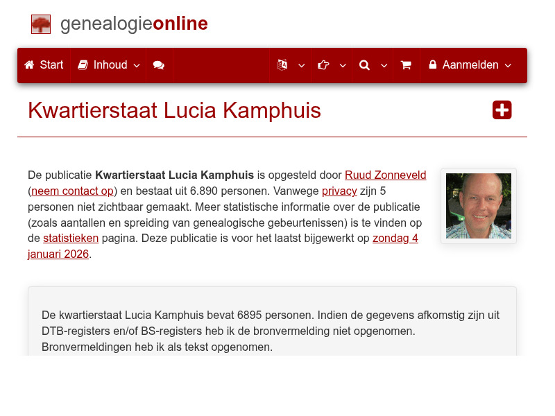 Screenshot van website