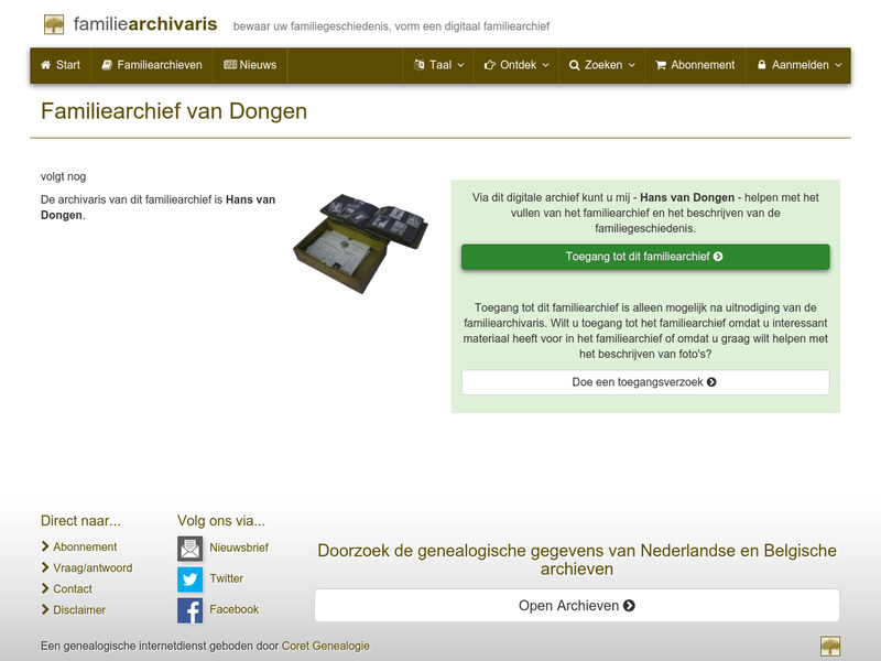 Screenshot van website