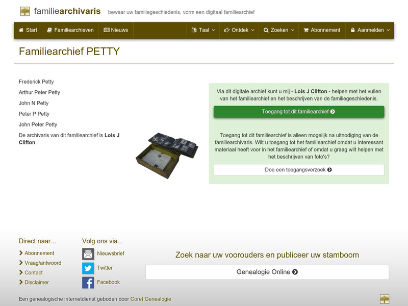 Screenshot van website