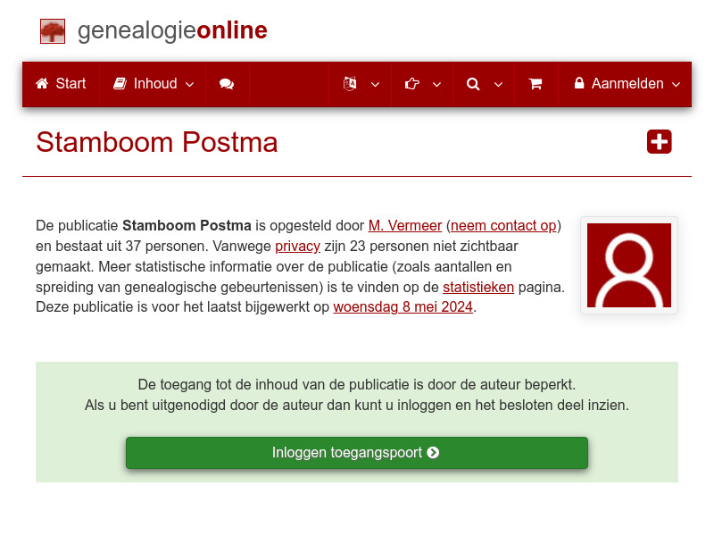 Screenshot van website