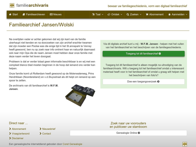 Screenshot van website