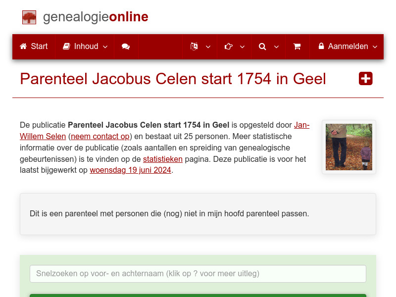 Screenshot van website