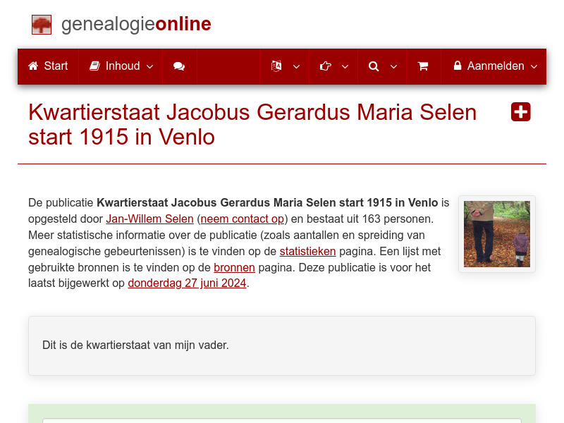 Screenshot van website