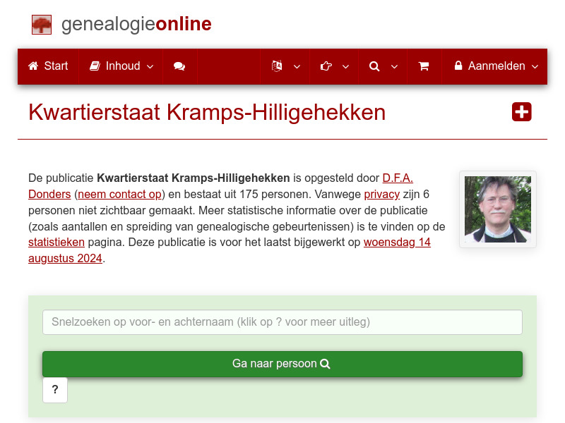 Screenshot van website