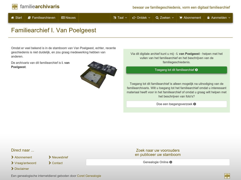 Screenshot van website