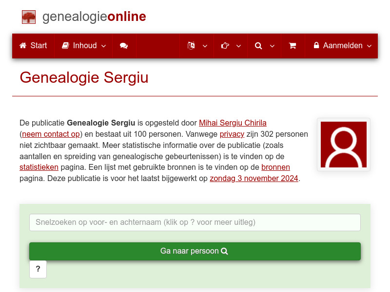 Screenshot van website