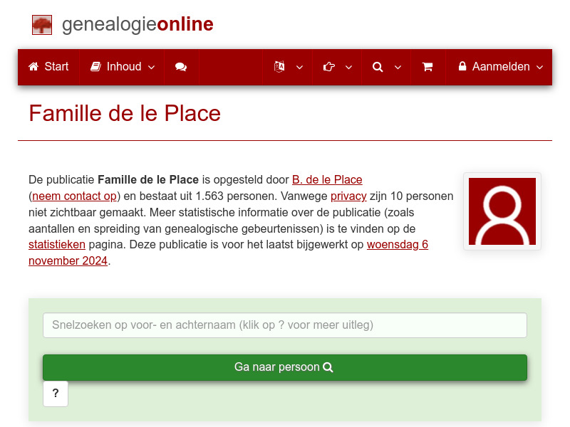 Screenshot van website