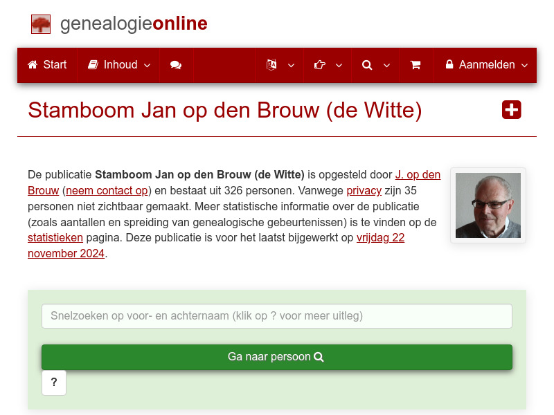 Screenshot van website