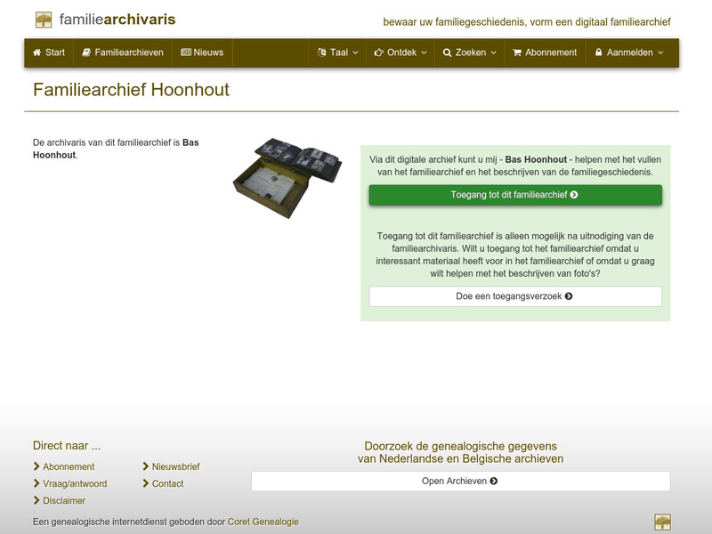 Screenshot van website