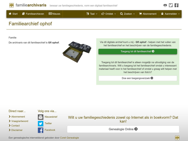 Screenshot van website