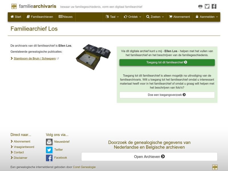 Screenshot van website