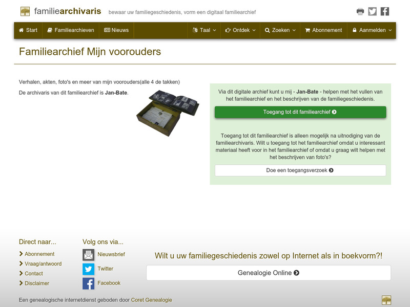 Screenshot van website