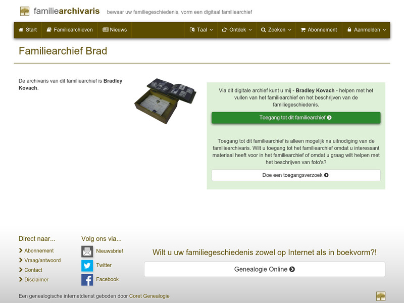 Screenshot van website