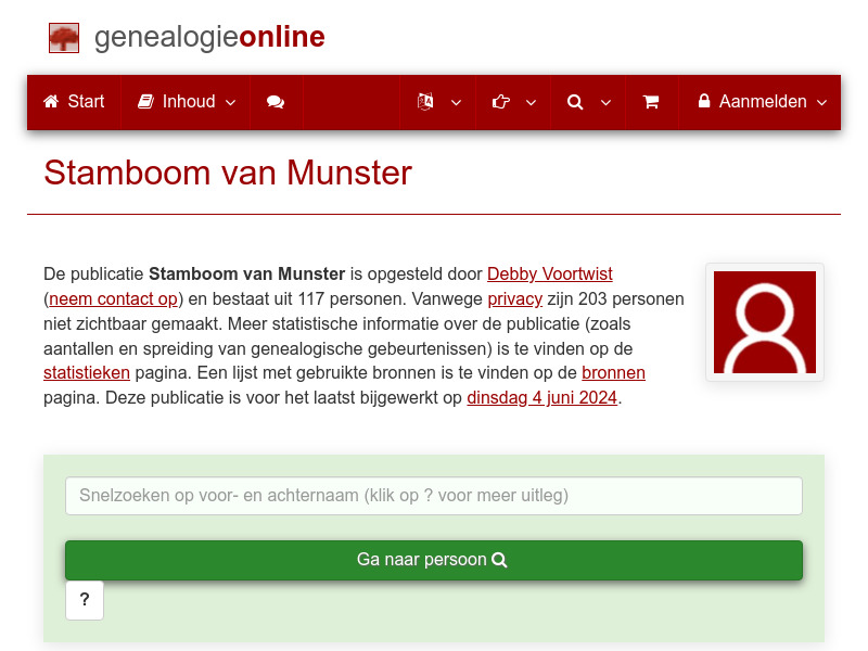 Screenshot van website