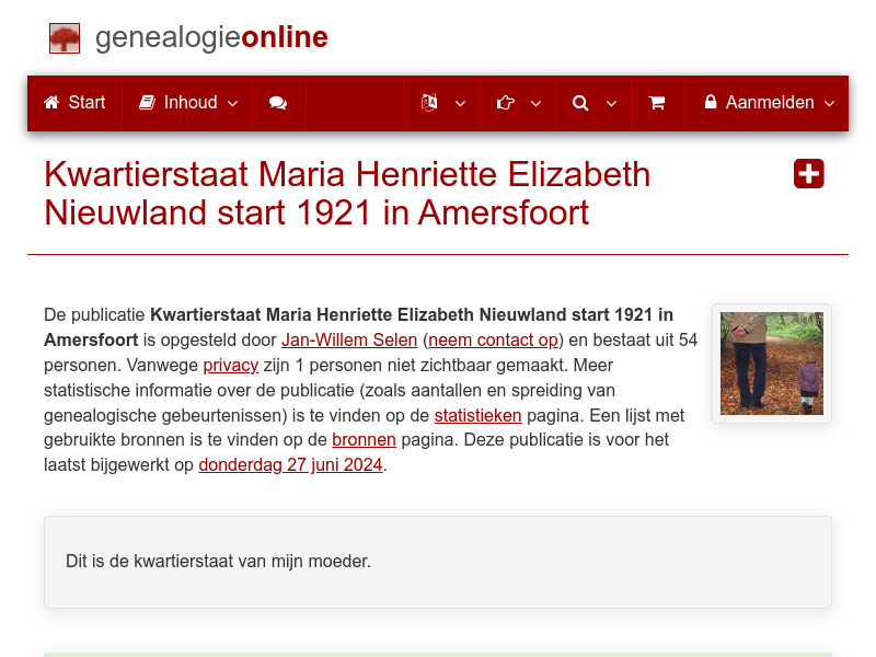 Screenshot van website