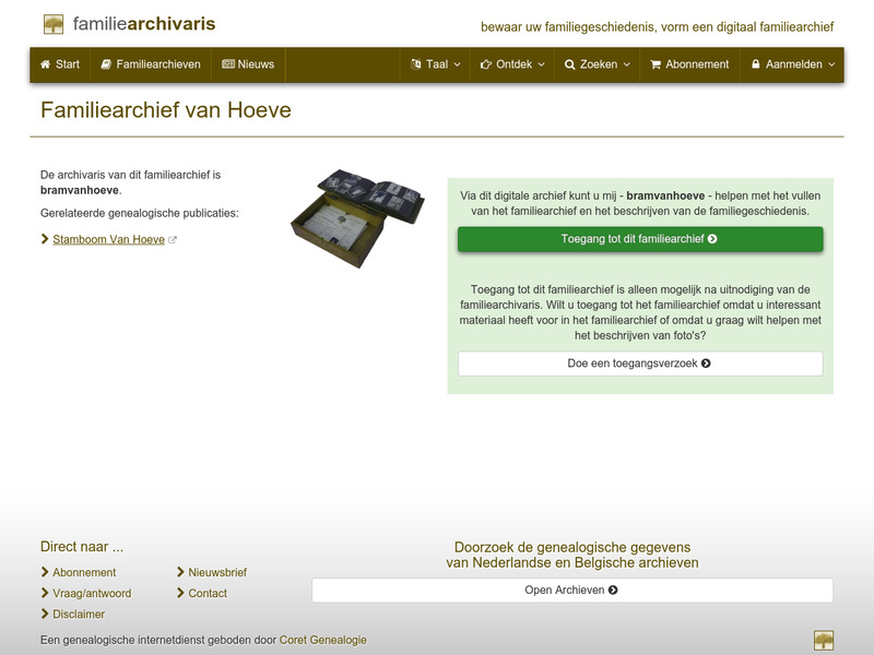 Screenshot van website