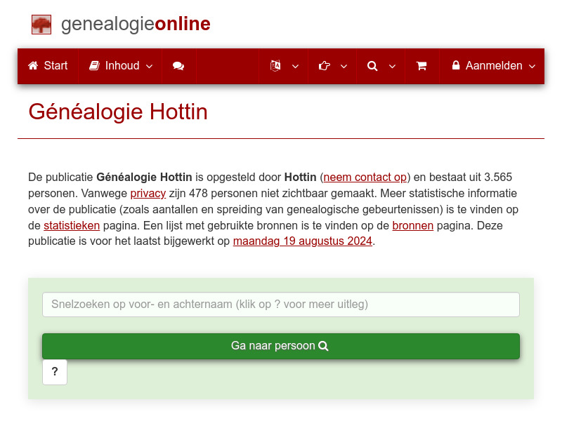 Screenshot van website