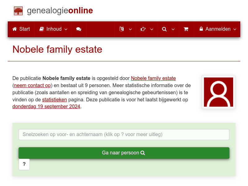 Screenshot van website