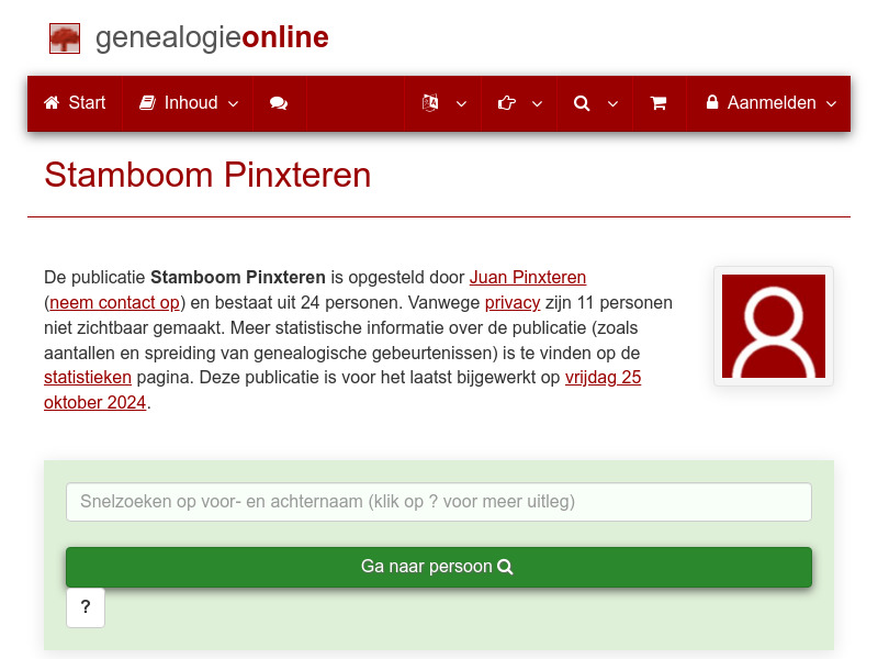 Screenshot van website