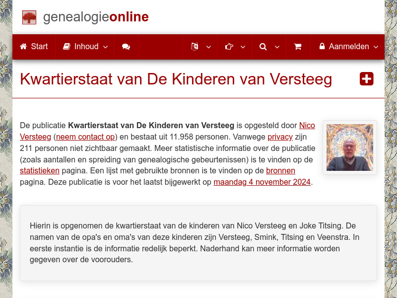 Screenshot van website