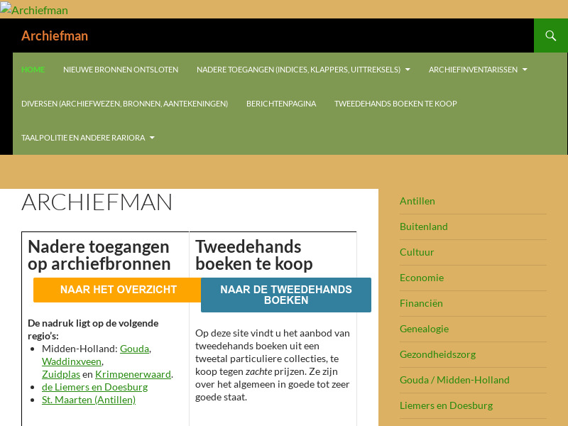 Screenshot van website