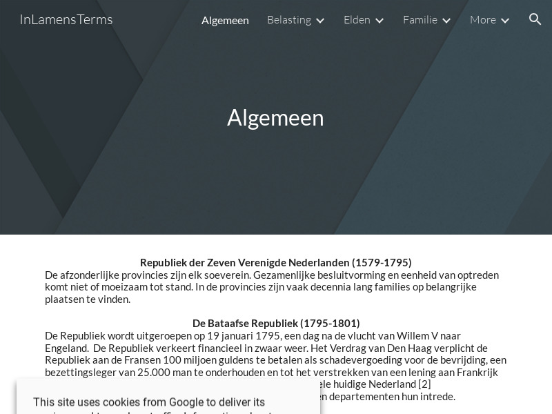 Screenshot van website