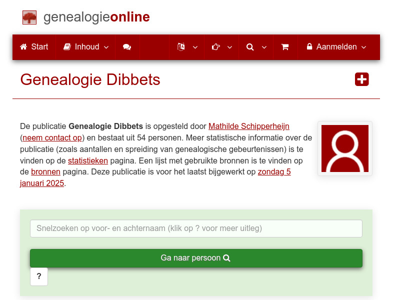 Screenshot van website